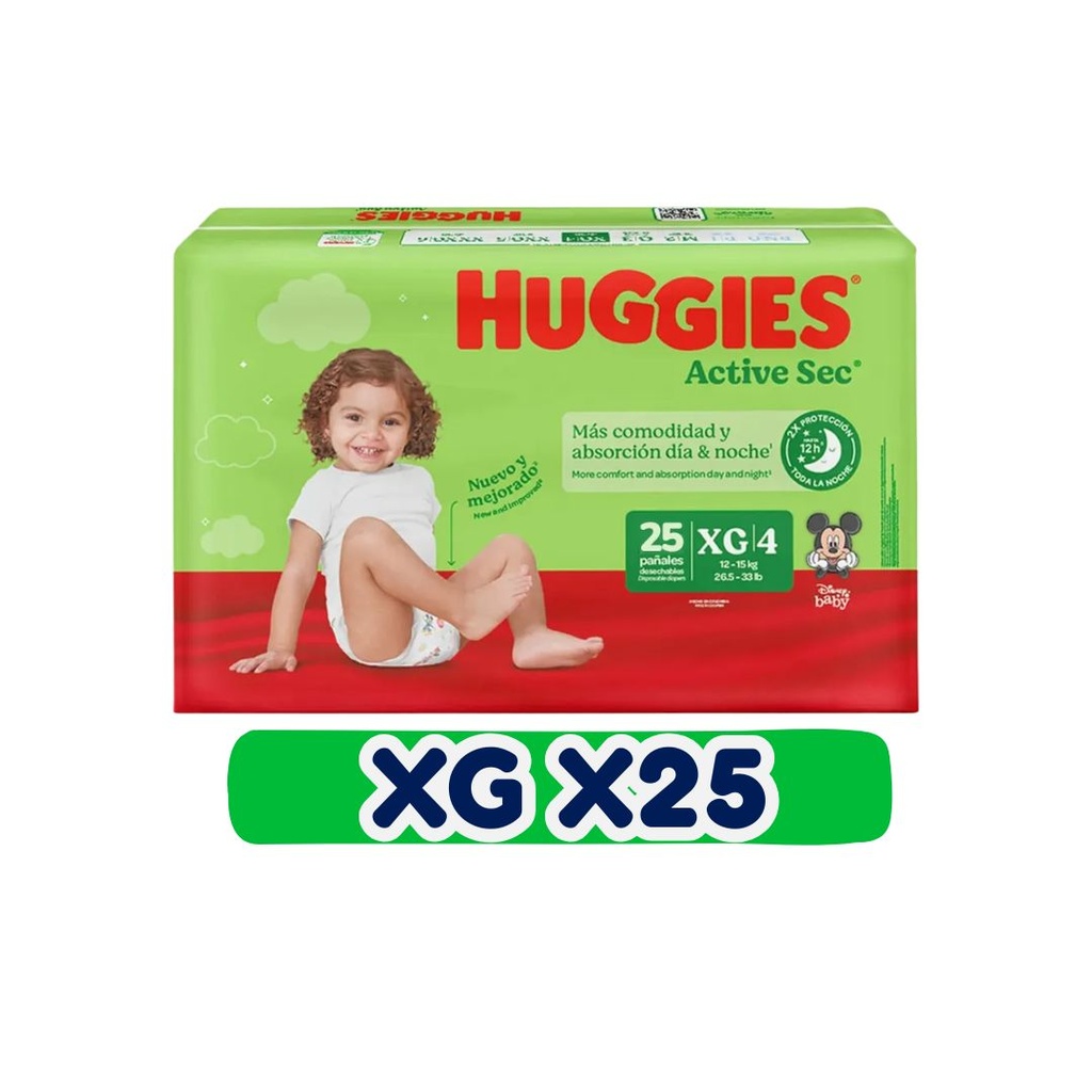 HUGGIES ACTIVE SEC XG 25