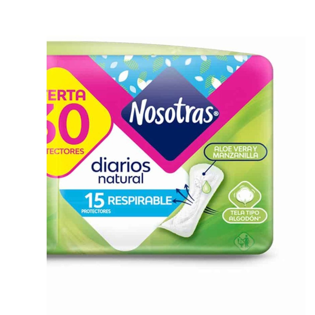 PROTECTOR DIARIO NOSOTRAS DIARIOS RESPIRABLE 15