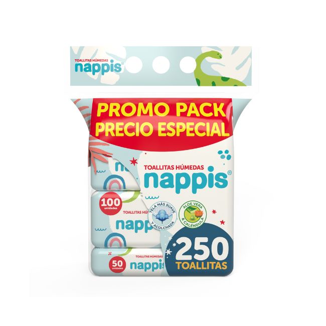 TOALLA HUMEDA NAPPIS 250 ALOE VERA Y CALENDULA