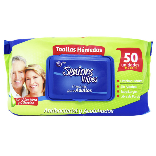 TOALLA HUMEDA SENIORS WIPES 50