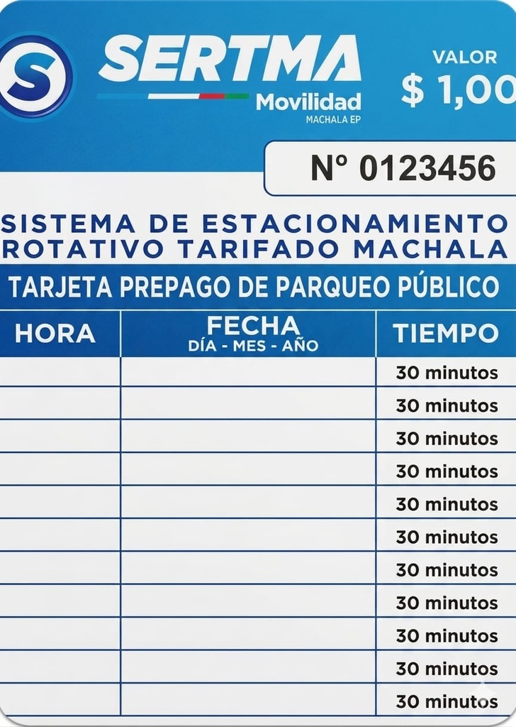 TARJETA DE PARQUEO $1