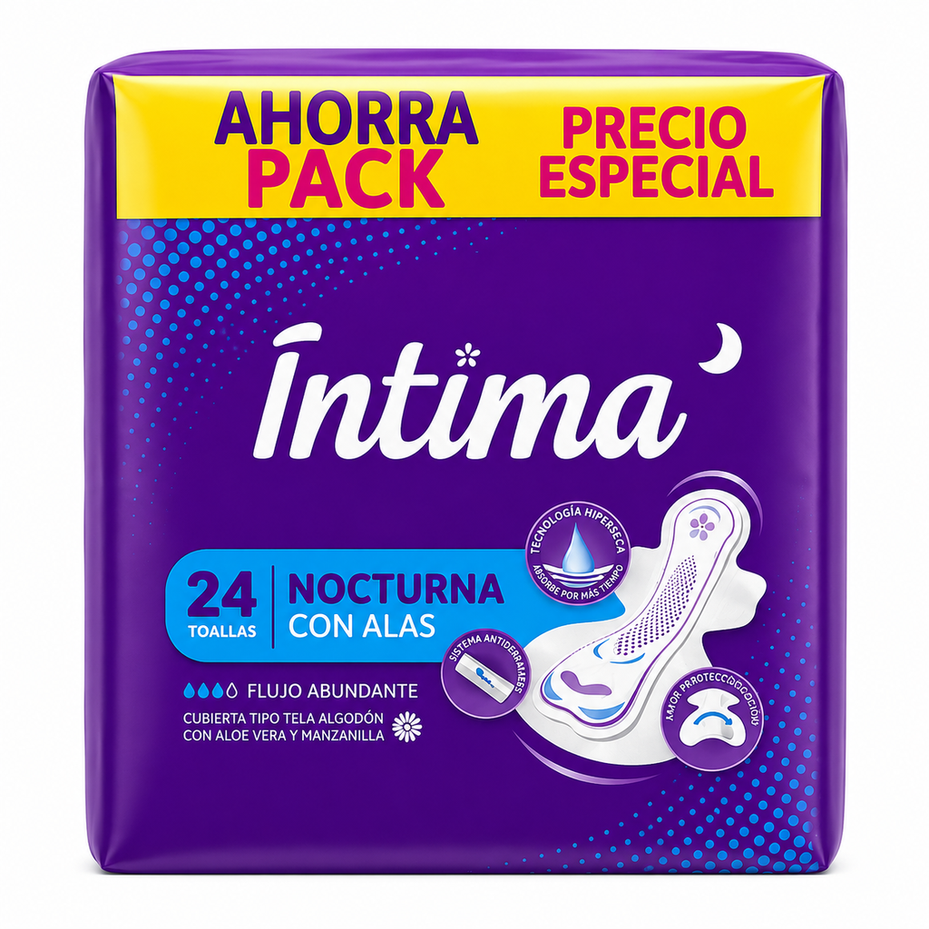 TOALLA FEMENINA INTIMA NOCTURNA 24