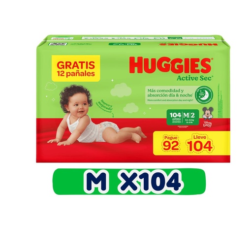 HUGGIES ACTIVE SEC M 104