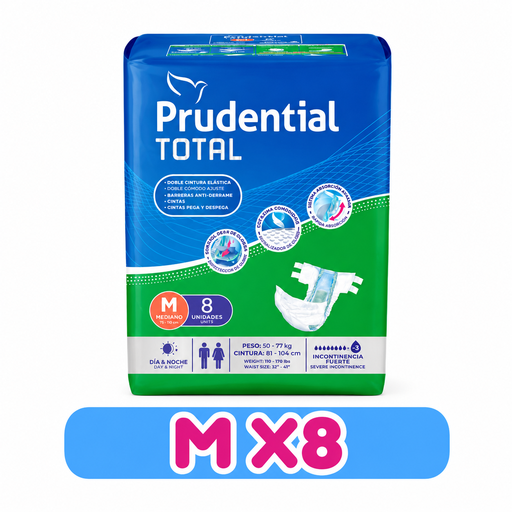 PAÑAL ADULTO PRUDENTIAL TOTAL M 8