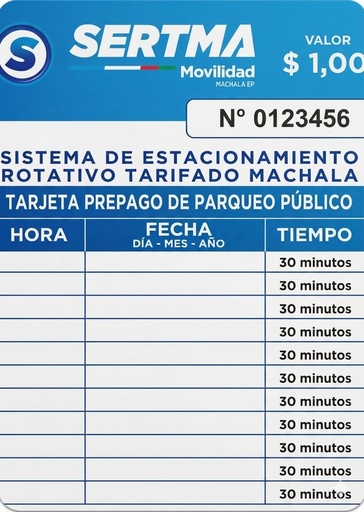 TARJETA DE PARQUEO $1
